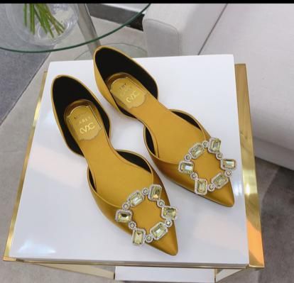 Mery Carey Crystal-Buckle Satin Pointed Flats - Image 3