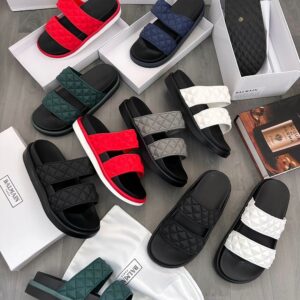 Balmain Paris 3D Diamond Dual-Strap Slides