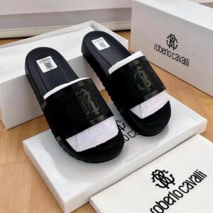 Roberto Cavalli Monogram Embossed Slides