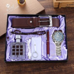 Jesou Collection 7-in-1 Premium Men's Gift Set - Black and Brown
