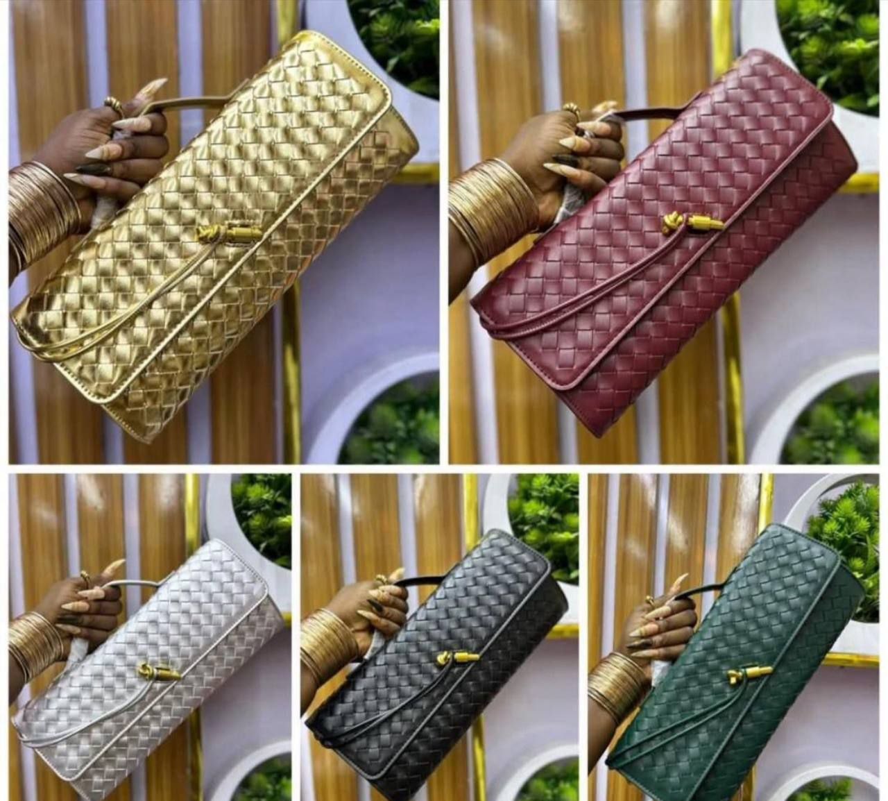 intrecciato Turn-Lock" Woven Clutch & Shoulder Bag Collection, - Image 11