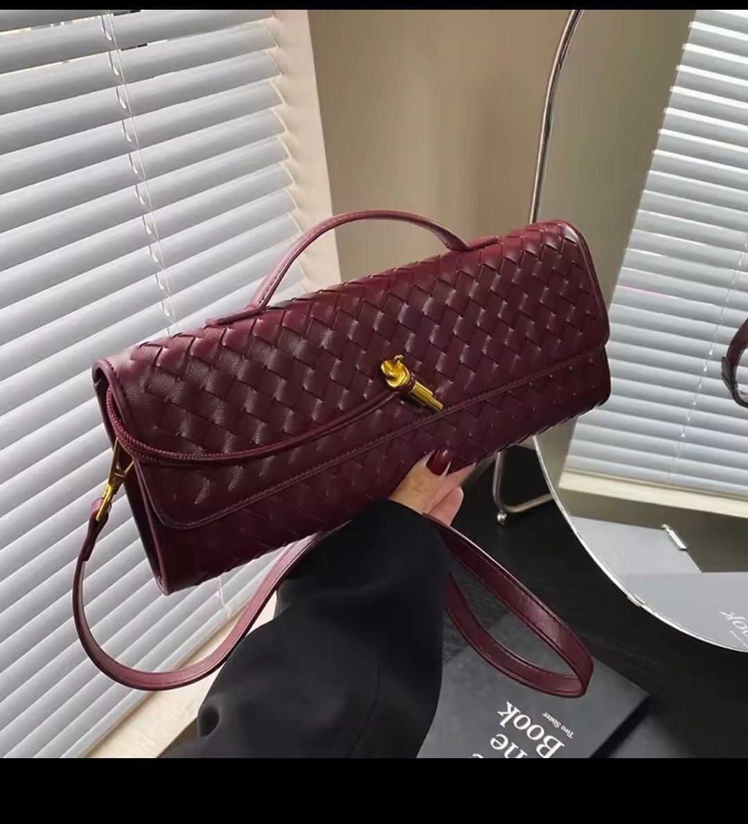 intrecciato Turn-Lock" Woven Clutch & Shoulder Bag Collection, - Image 7
