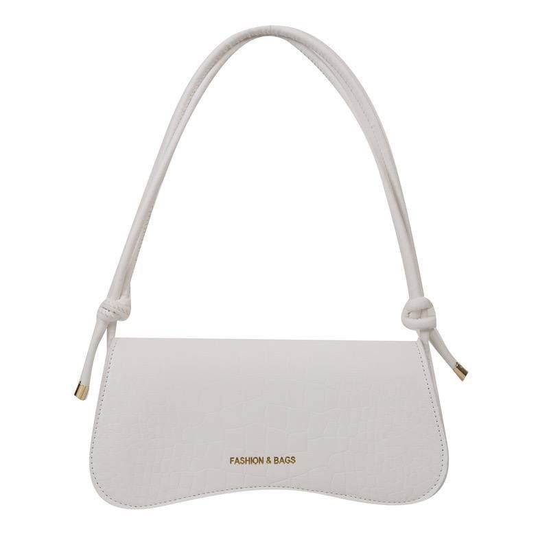 Wave Baguette" Croc-Embossed Shoulder Bag Collection - Image 3
