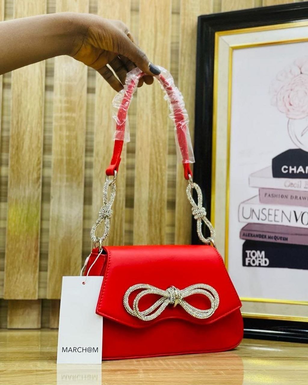 Amour Bow" Rhinestone Flap Bag Collection - Image 9