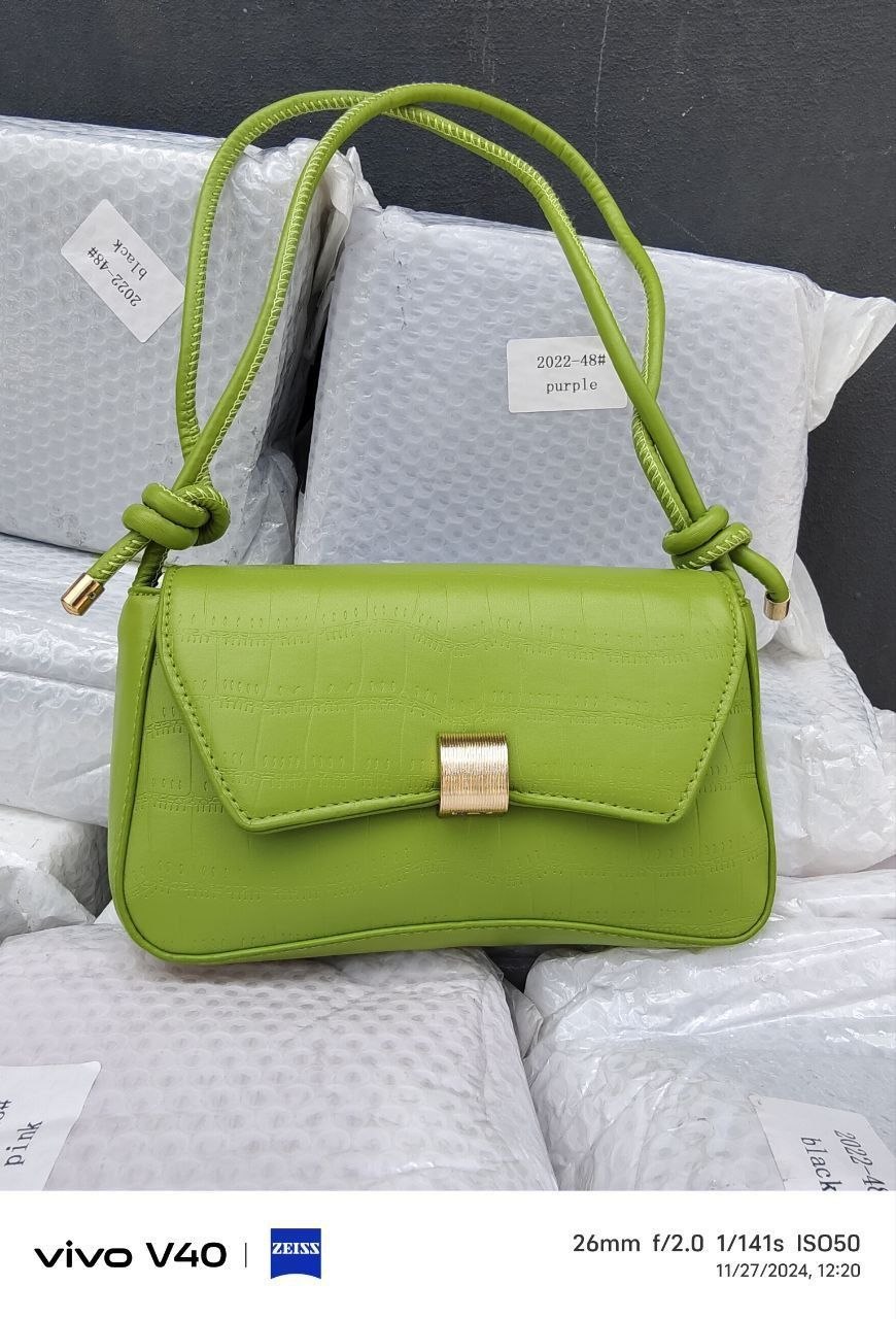 Trendy Knotted-Strap Mini Shoulder Bag with Gold Brushed Clasp