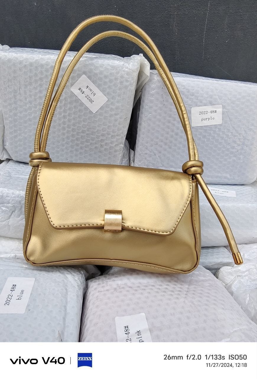 Trendy Knotted-Strap Mini Shoulder Bag with Gold Brushed Clasp - Image 2