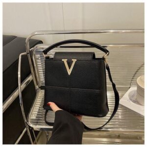 Identity Quadrant" V-Hardware Bucket Bag