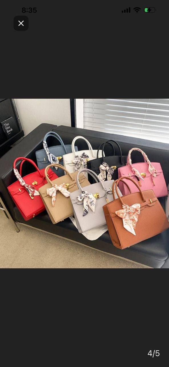 Château Grand" Scarf-Accent Satchel Collection, - Image 2