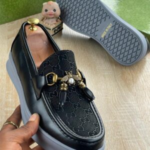 Gucci Black Bee Loafers