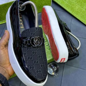 Gucci Glossy Black GG Loafers