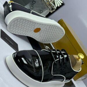Dolce & Gabbana Glossy Black Sneakers