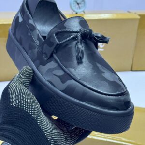 Black Camouflage Bow Loafers