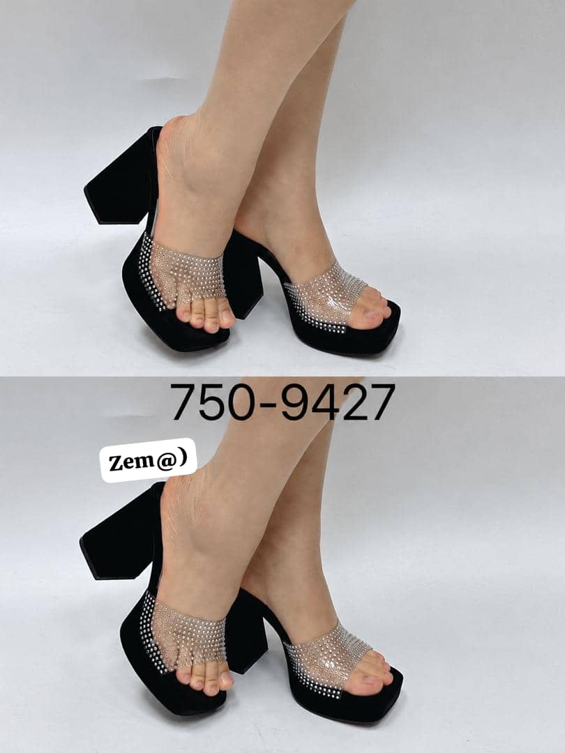 "Zem" Crystal-Dust Platform Mules