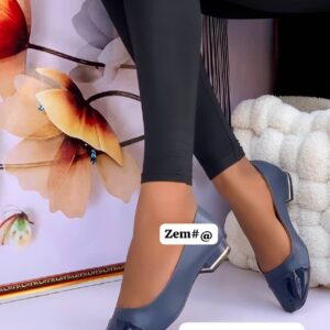 "Zem" Patent-Tip Comfort Block Heel