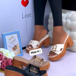 "Urban Heights" Buckle Platform Mules