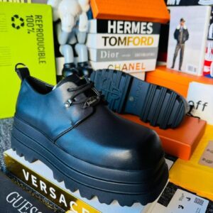 Black Sculpted Platform Derbies