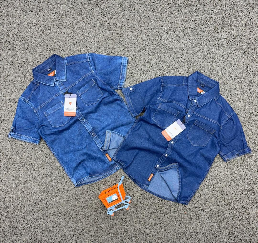 Boys' Premium Istanbul Denim Short-Sleeve Shirts (Ages 6-16)