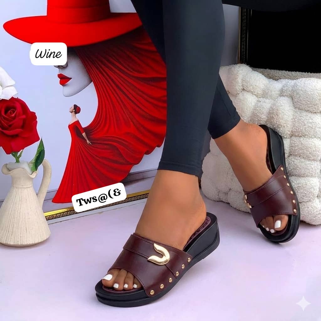 "Comfort-Curve" Studded Wedge Slides - Image 5