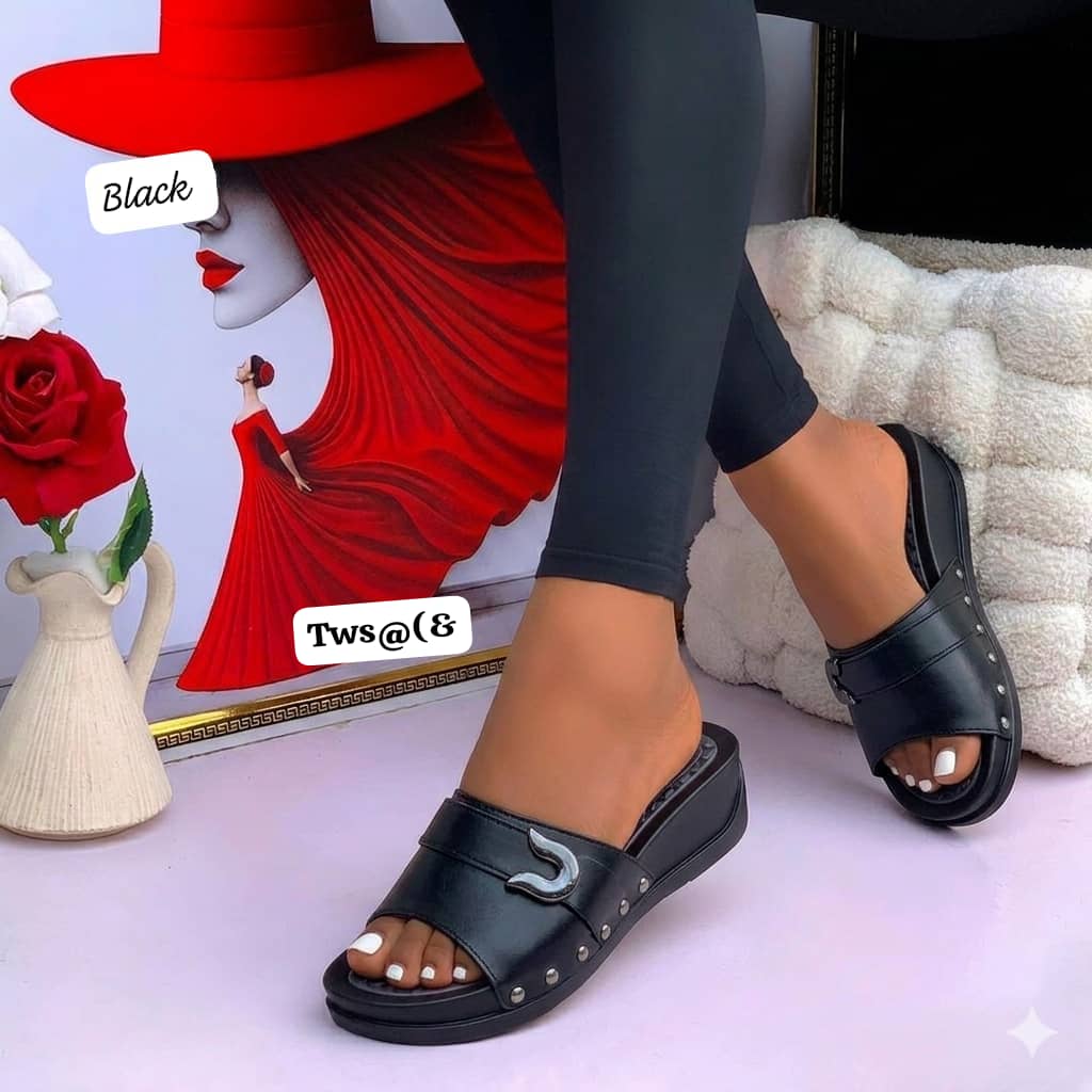 "Comfort-Curve" Studded Wedge Slides - Image 7
