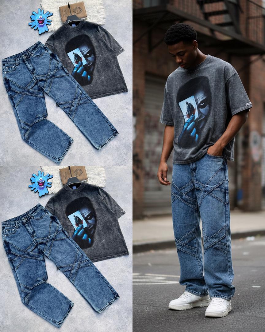 Boxy Short Sleeve Crew & Cargo Jeans