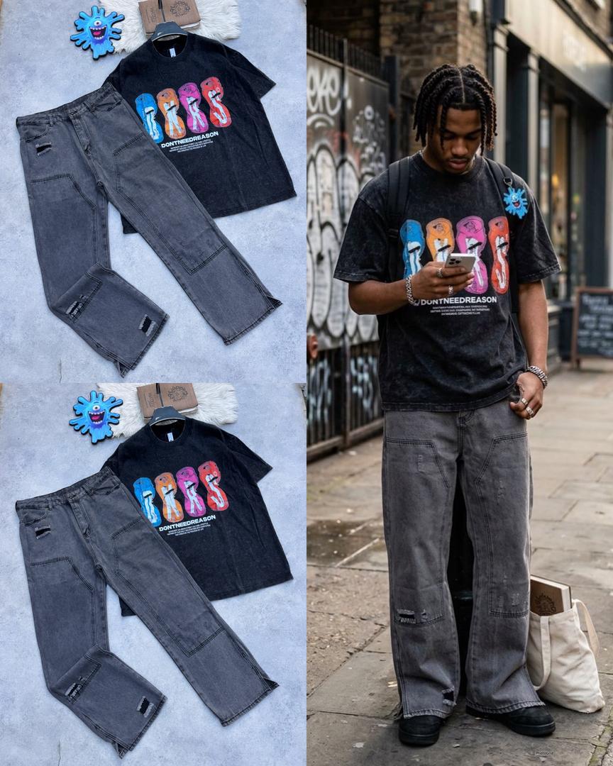 High-Tensile Thread Structural Tactical Denim Pants Set