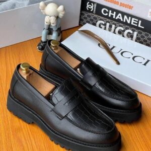 Gucci Mixed-Texture Lug Loafer - Brown