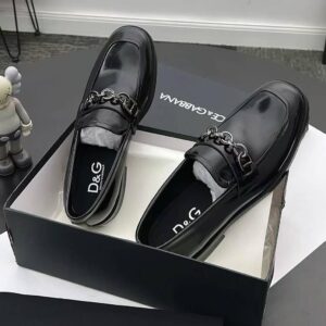 Dolce & Gabbana Black Chain-Link Loafer