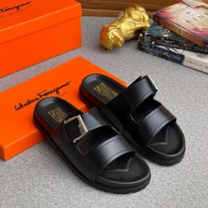 Premium Double-Strap Leather Slides