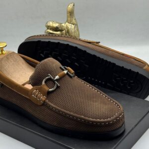 Premium Perforated Suede Bit Loafers