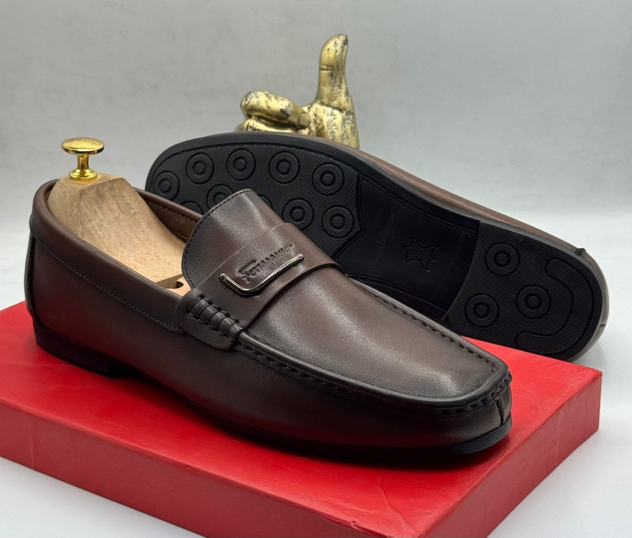 Premium Monogram Leather Penny Loafers - Image 2