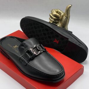 Premium Monogram Leather Mules
