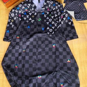 Men's Soft-Touch Premium Knit Polo with Monogram Pattern Detail