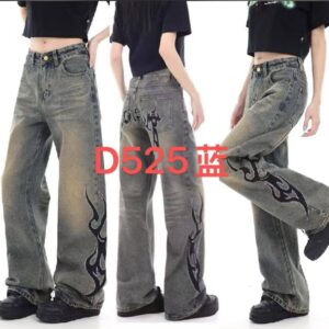 High Rise Baggy Wide Leg Cargo Jeans for Women Streetwear