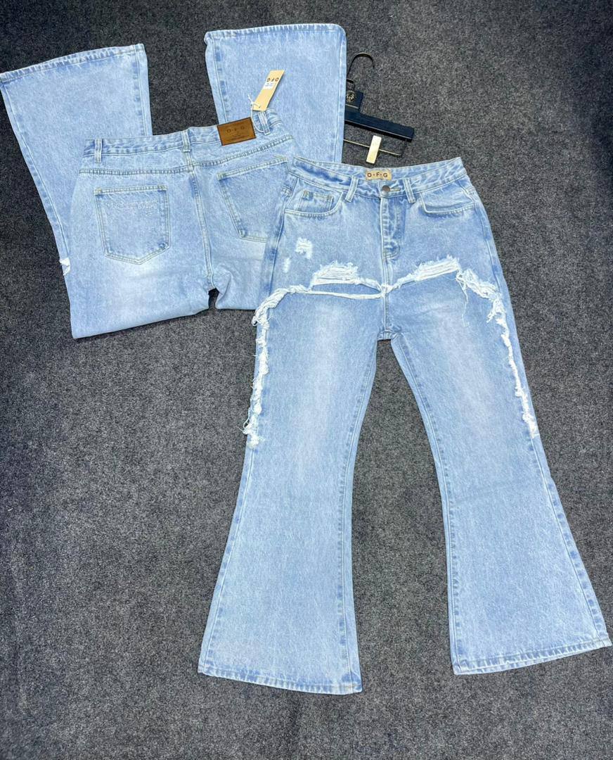 Trendy Womens Oversized Utility Streetwear Jeans with Flap Pockets
