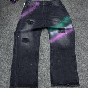 High Waisted Loose Fit Utility Skate Style Cargo Denim