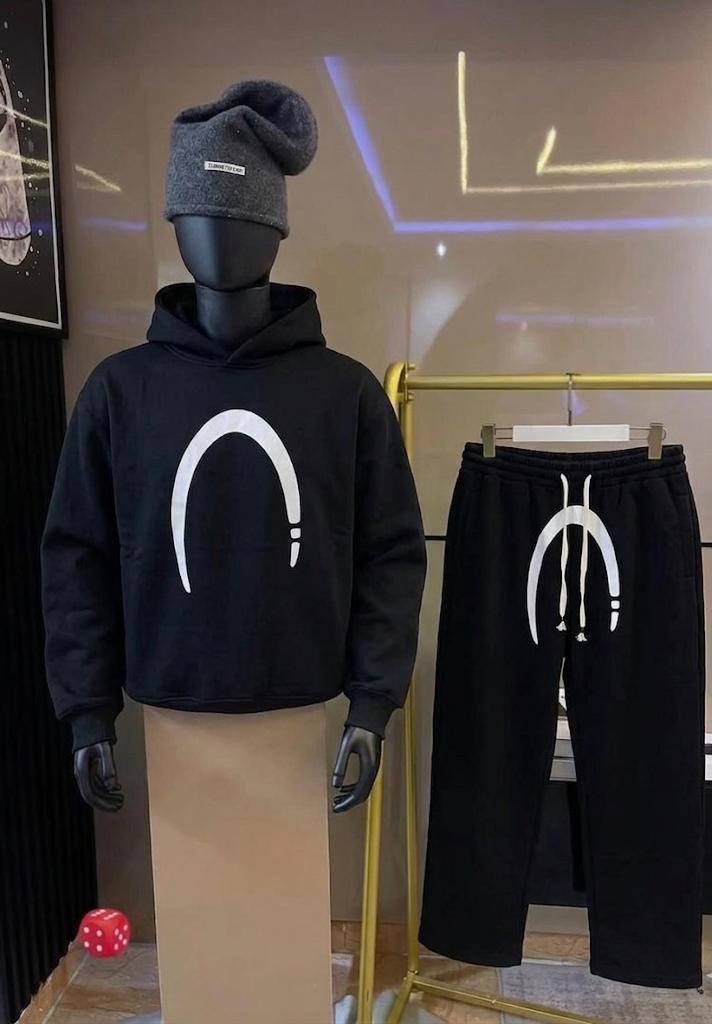 Luxury Urban Heavyweight Co-ord Set - Midnight Onyx Black & Optic White