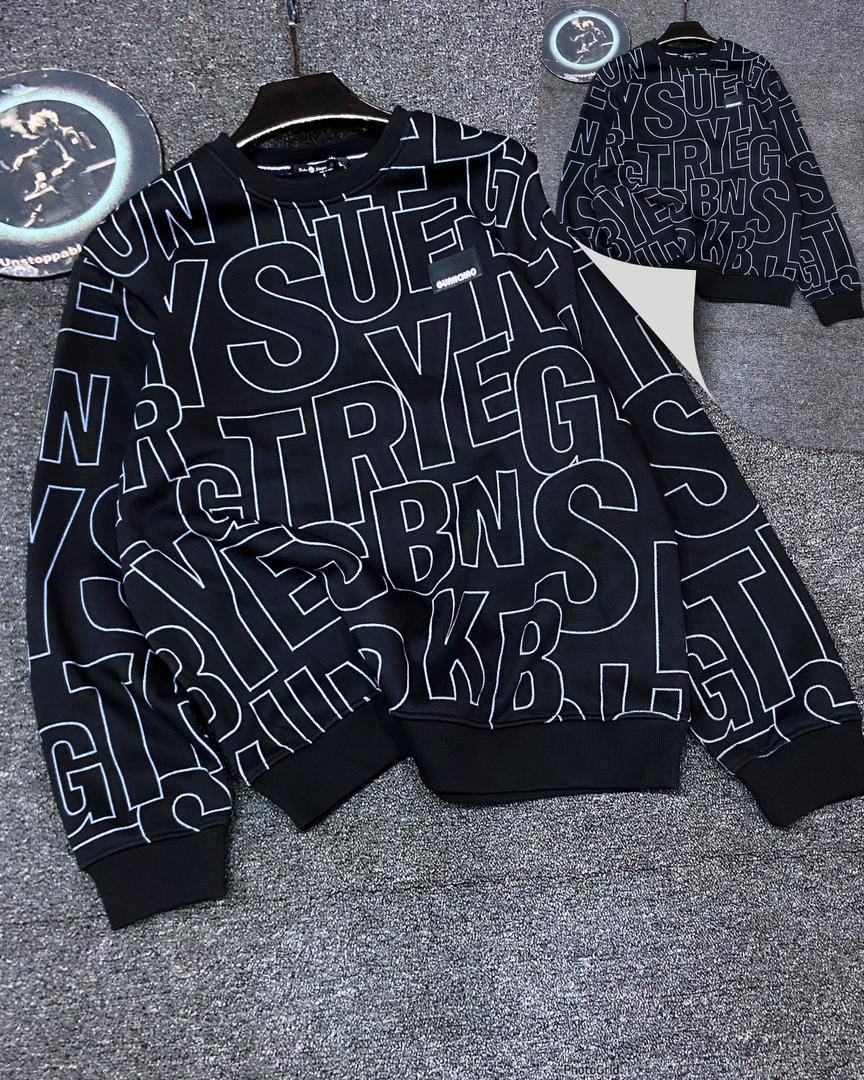 Men's Retro Drop-Shoulder Patterned Sweatshirt