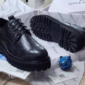 Givenchy Style Greca Embossed Derbies