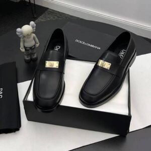 Men’s Dolce & Gabbana Style Gold Plaque Loafers