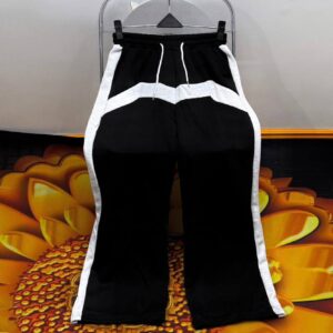 Relaxed Fit Varsity Sweatpants - Black + White