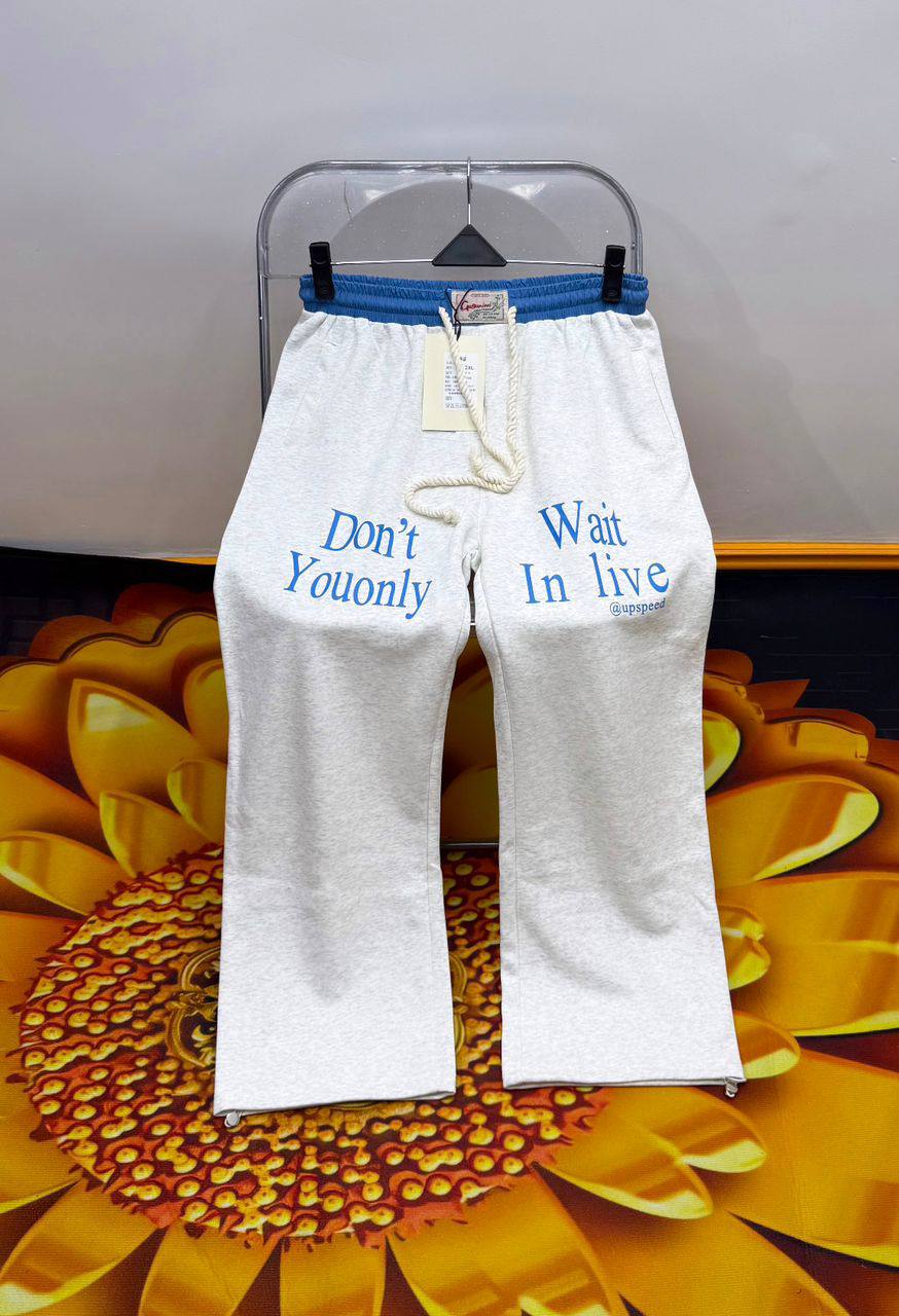 Men's Sky Blue Flannel-Style Sweatpants