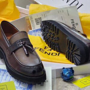 Men’s Fendi Style Tobacco Monogram Loafers
