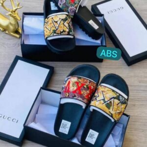 Men’s Gucci-Inspired Floral Monogram Slides