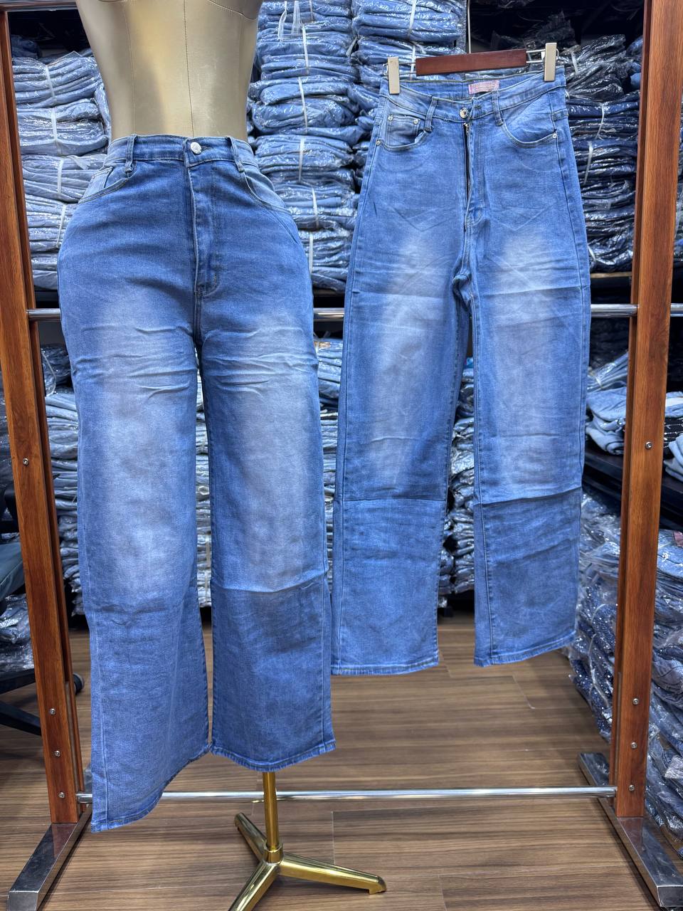 High-Waisted Wide-Leg Jeans & Relaxed Fitted