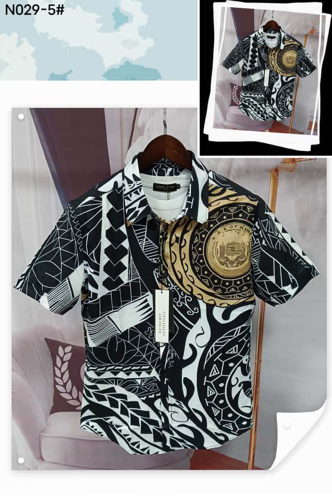 Men’s Premium Vintage Patterned Silk Shirt Collection - Avant-Garde Earthy Geometric Mosaic