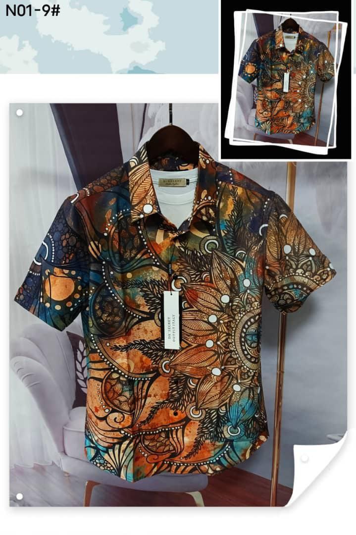 Men’s Premium Vintage Patterned Silk Shirt Collection - Monochrome Tribal Emblem & Gold Coin
