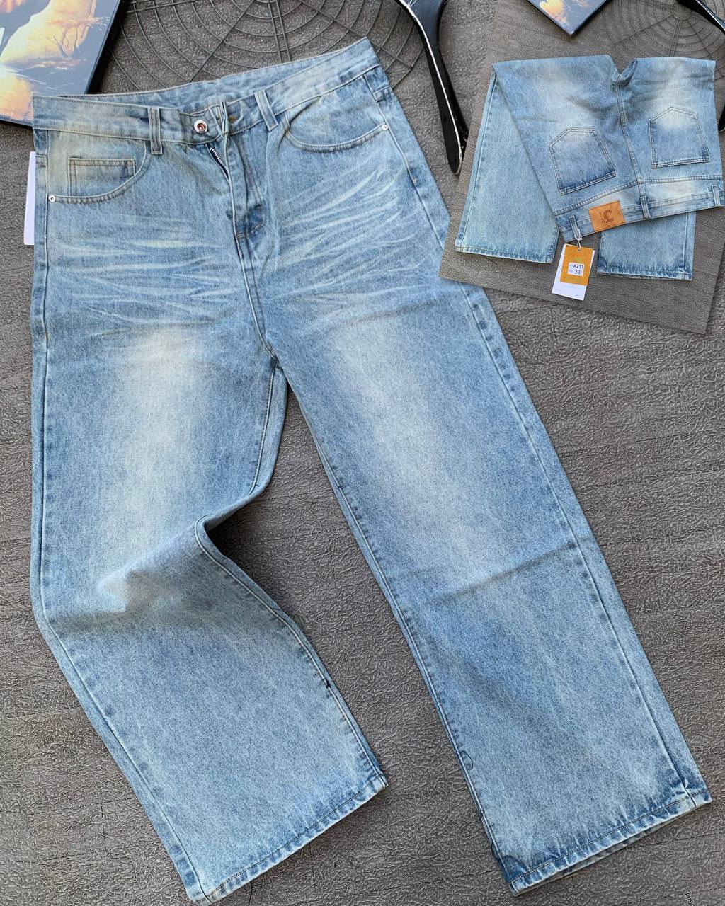 Men's Premium Raw-Feel Heavyweight Jeans | Relaxed Straight-Leg Denim