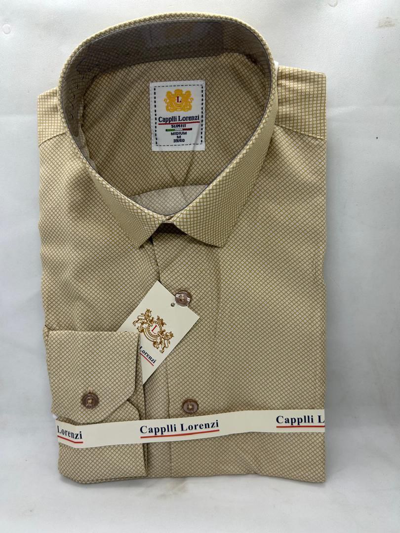 The Champagne Lattice — Desert Sand Diamond Button-Downs Shirt
