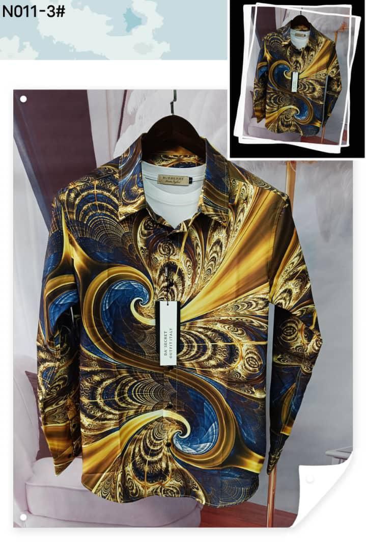 Men's Luxury Fractal Swirl Psychedelic Print Shirt