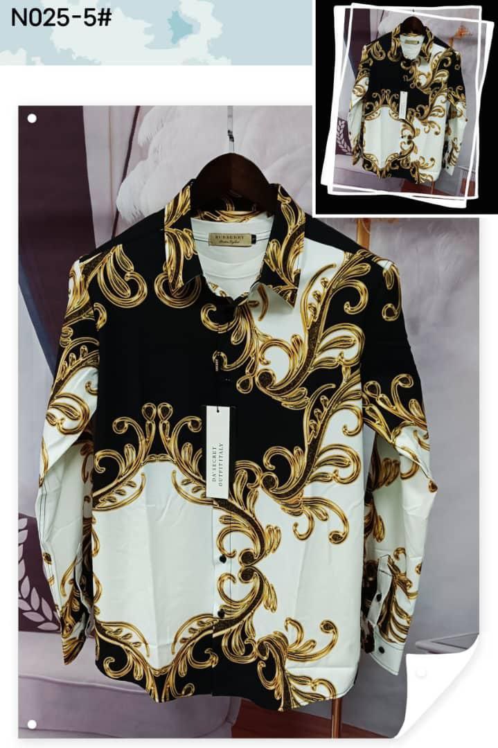 Men's Sovereign Black & White Gold Baroque Shirt